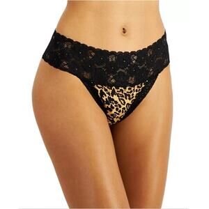 Jenni by Jennifer Moore Women Animal Print Lace-Trim Thong 2-pc Set Size L